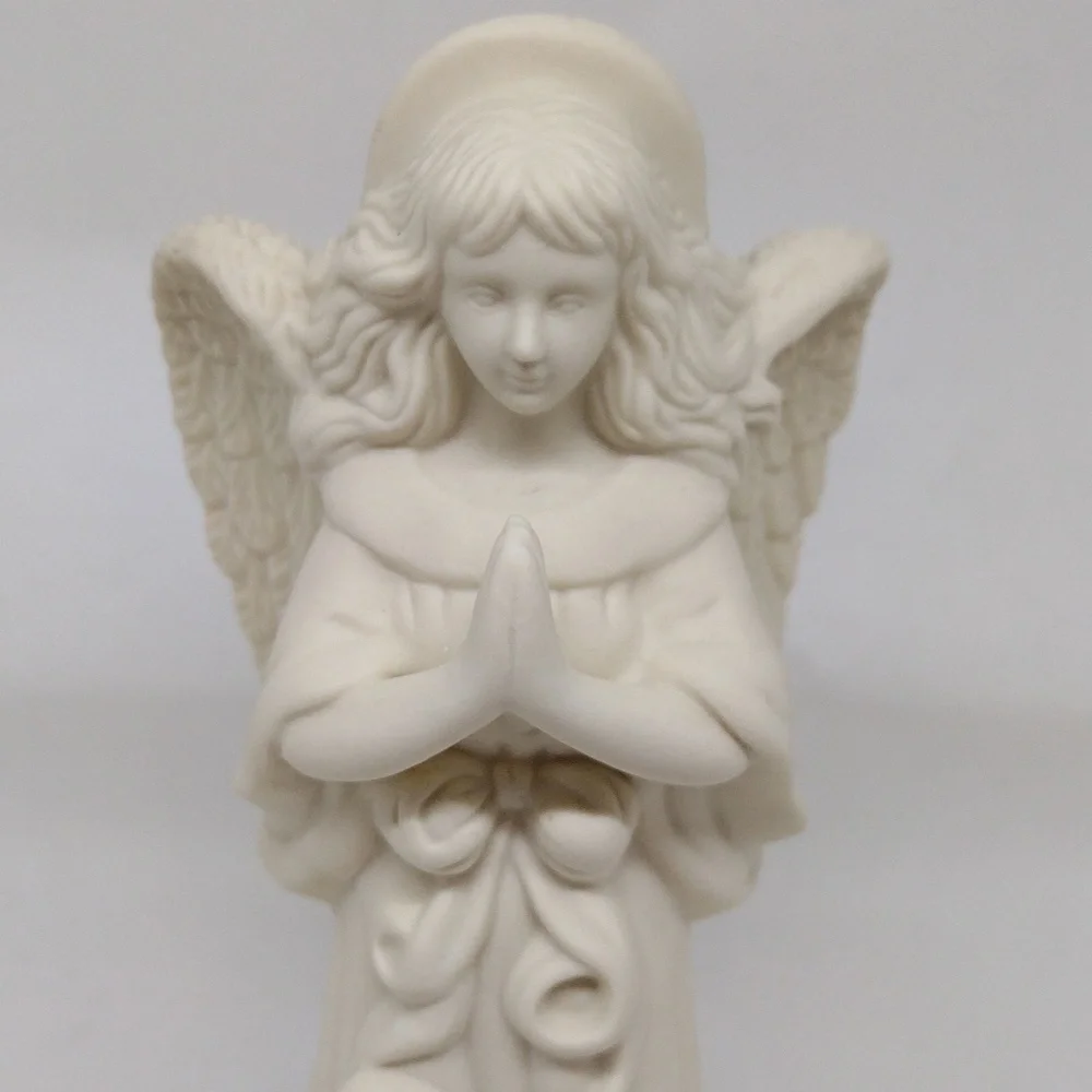 Vintage PartyLite Angel of Light Bisque Taper Candle Holder Matte‎ Ivory Finish